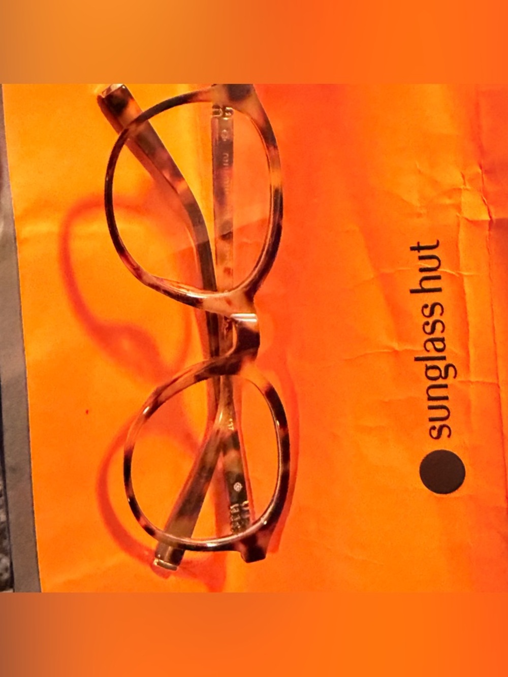 Miu Miu Orange and Gold Eyewear Temple Detail ~NON PRESCRIPTION LENS - Picture 2 of 6